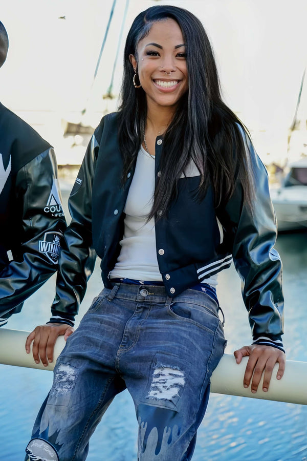 cropped varsity jackets