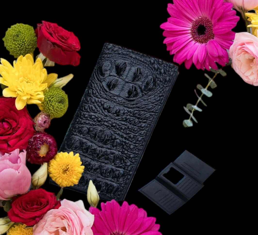 women croc money wallet