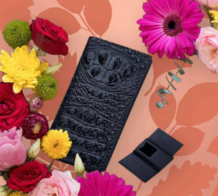 women croc money wallet