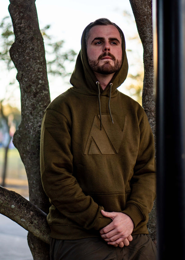 olive green embossed hoodies